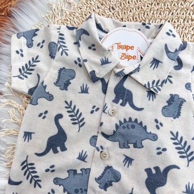 Conj. Camisa Dinosaurs e Bermuda - Marinho